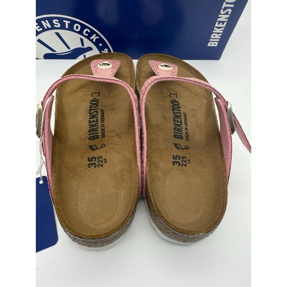 Birkenstock‎ Gizeh BS Shiny Snake Rose Sandal EU 35 US 4-4.5 MM 225 Regular Fit - Picture 5 of 8